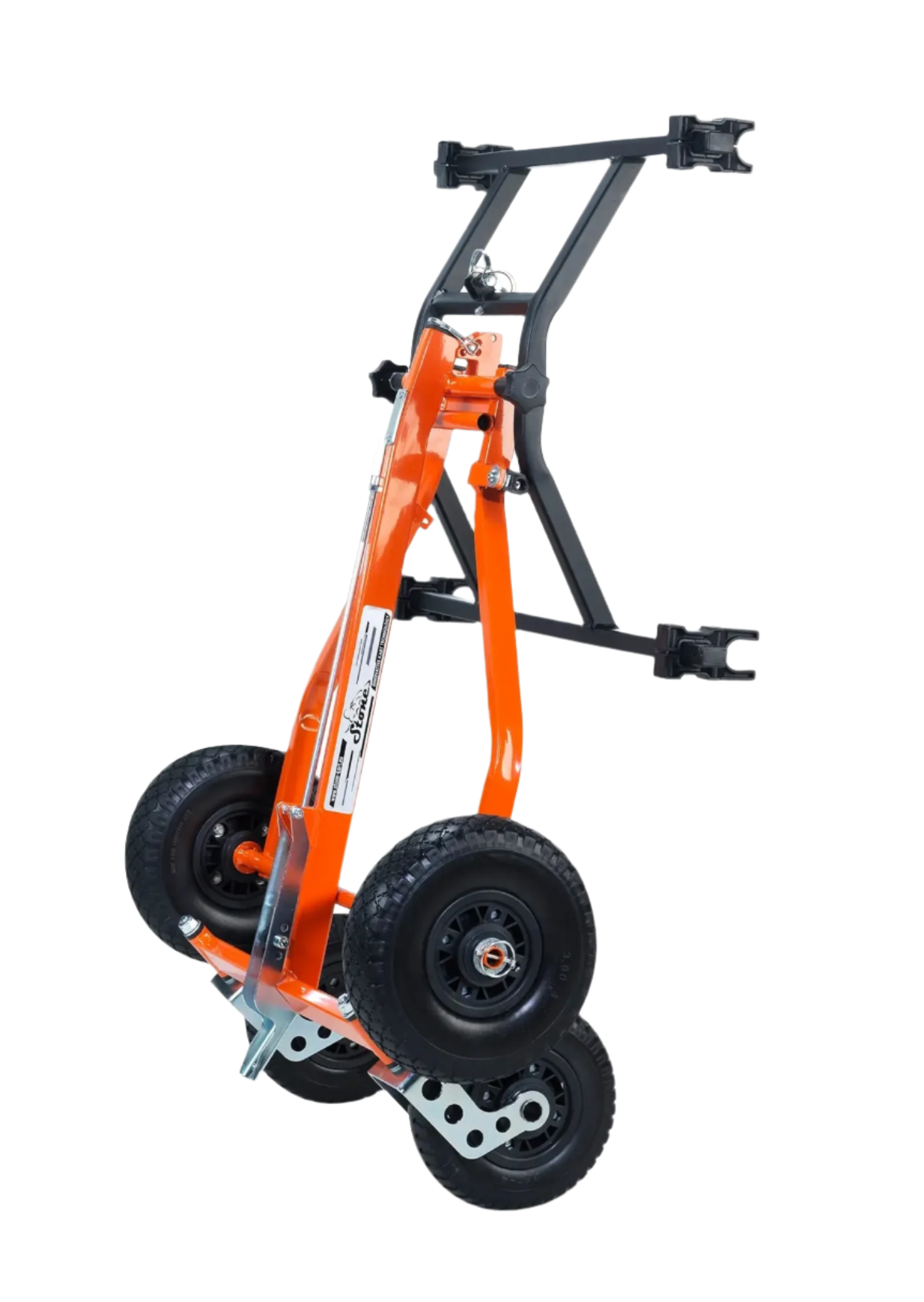 HML Racing Stone Kart Company One Man Evolution Karting Stand in a Folded Position.