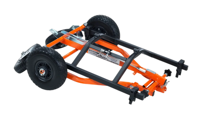 HML Racing Stone Kart Company One Man Evolution Karting Stand in a Folded, Laying Down Position.