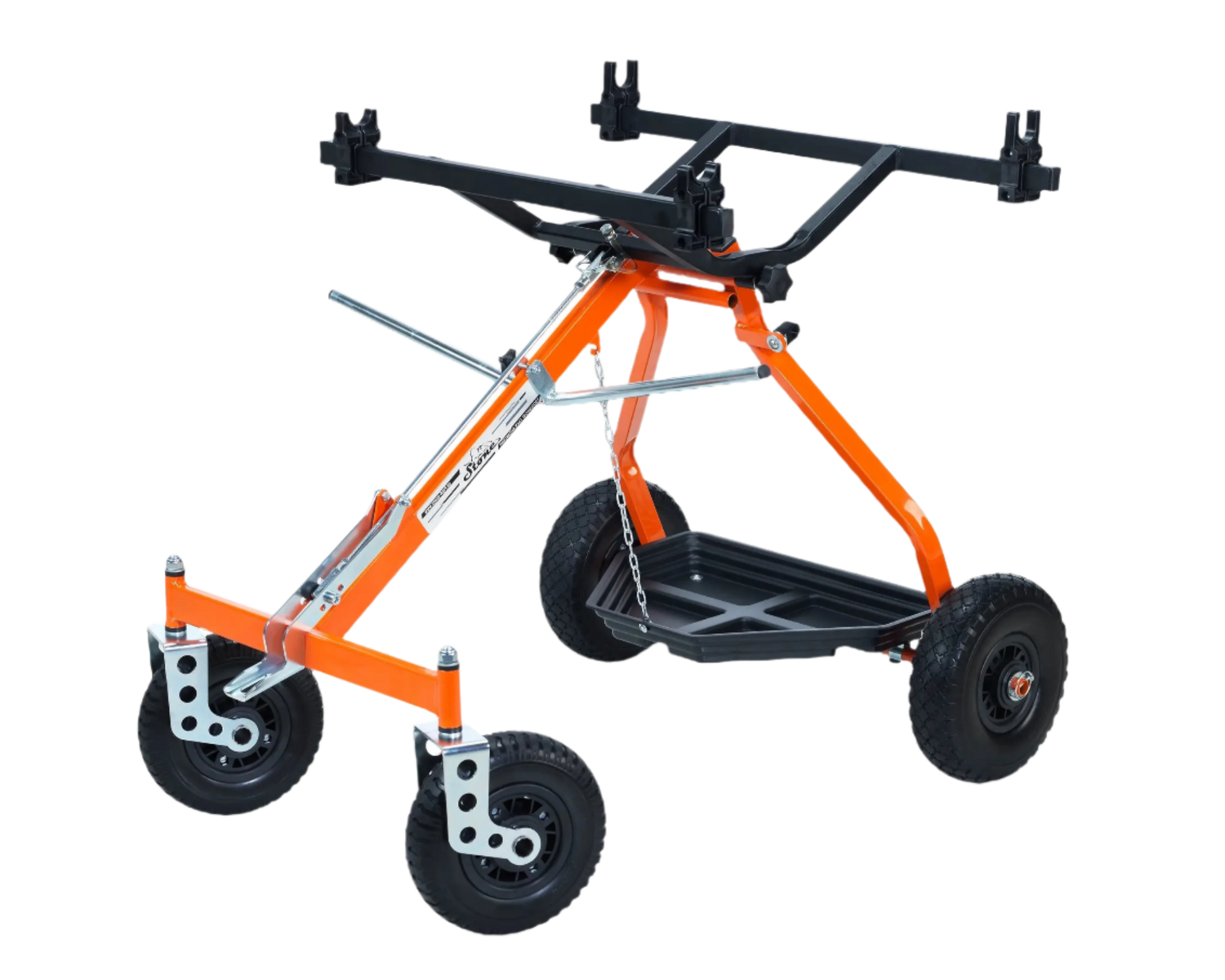 HML Racing Stone Kart Company One Man Evolution Karting Stand in an Upright Position.