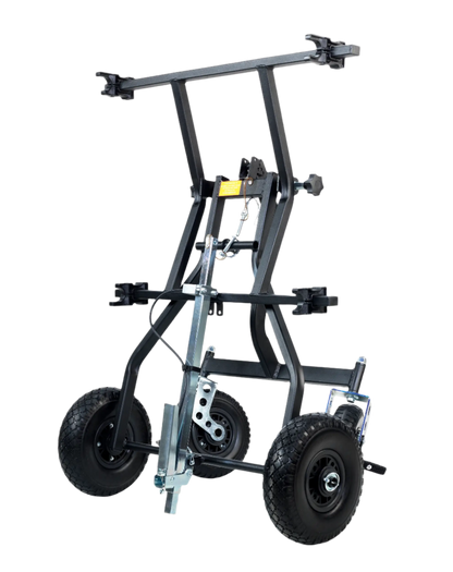 HML Racing Stone Kart Company One Man Transformer Karting Stand in a Folded Up Position.